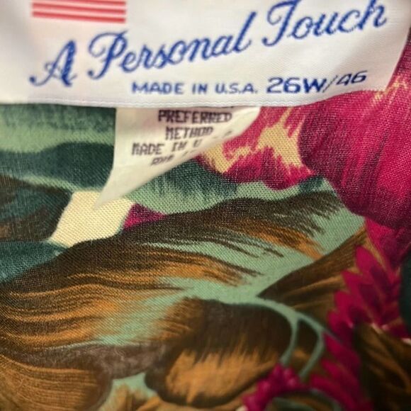 A PERSONAL TOUCH TROPICAL SHIRT SIZE 26W/46 - Picture 3 of 5